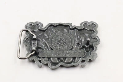 Lucky Triple 777 Horseshoe Four Leaf Clover Casino Gambling Enamel Belt Buckle - Image 1 of 2