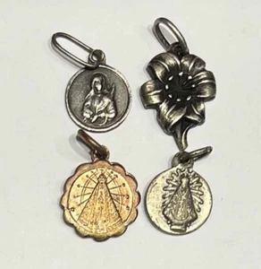 Schönes antikes Lot x4 kleine Heilige Lucy (Silber), Dame von Lujan, Herz-Jesu - Bild 1 von 11