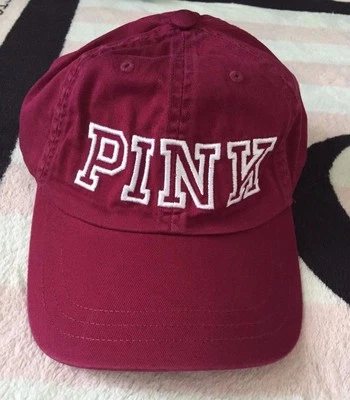 Victoria's Secret粉色帽子兰花白色刺绣图形棒球帽 — 第 1/4 张图片