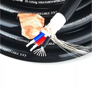 Cable de alimentación de audio plateado puro 3 núcleos * 2,5 mm2 amplificador de audio de alta fidelidad cable de alimentación de CA - Imagen 1 de 13