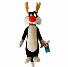 Looney Tunes Plush Stuffed Animal Warner Sylvester Cat Reindeer Christmas Nwt 15