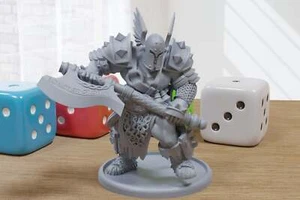 Male Barbarian - 3D Printed Minifigures for Fantasy Miniature Tabletop Games, TT - Picture 1 of 2