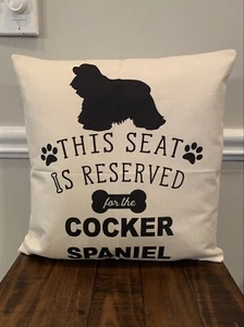 Cocker Spaniel Throw Pillow 18X18" Polyester Soft Brand New Complete READY - Picture 1 of 5
