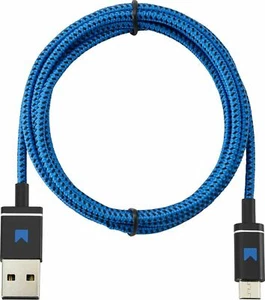 NEW Modal 4-foot USB Type A-to-MicroUSB Device BLUE/BLACK Braided Cable MD-MMUBB - Picture 1 of 2