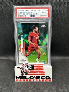 Topps Chrome Sapphire Edition 2019-20 Mohamed Salah Green /75 PSA 10 Liverpool - Foto 1 di 2