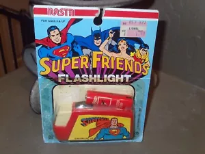 LINTERNA SUPERMAN DE COLECCIÓN SUPER FRIENDS RARA JLA STOCK DE TIENDA ANTIGUA NUEVA SIN USAR, EN CAJA 1980 - Imagen 1 de 12