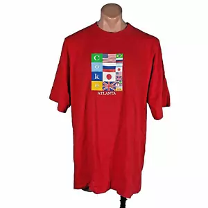 Vintage 80s Coca-Cola Atlanta international flags COKE red USA MADE T-Shirt XL - Bild 1 von 10