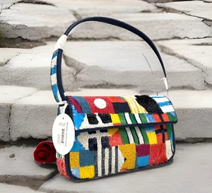 AUTH NWT Staud Tommy Glass Bead Sequin Shoulder Bag In Sails UP ~NEW Arrival~ - Picture 1 of 23