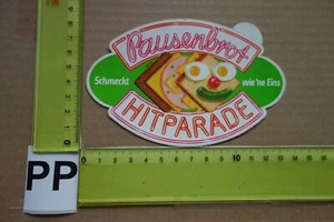 Alter Aufkleber Brot Brötchen Bäcker Bäckerei Schule PAUSENBROT HITPARADE - Bild 1 von 2