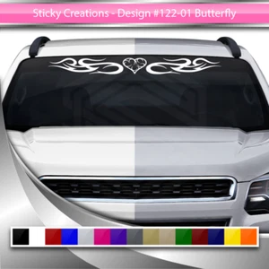 122-01 HEART Decal Sticker Windshield Window Vinyl Banner Tribal Love Heart - Bild 1 von 8