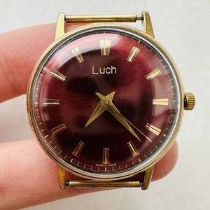 RARE LUCH 2209 AU 23 Jewels UdSSR Watch Gold Plated Soviet Vintage Ultra Slim Export - Bild 1 von 18
