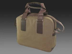 LACOSTE BRIEFCASE BUSINESS LAPTOP BAG Vintage L11 Uptown 6 Khaki NEW - Picture 1 of 6