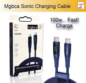 Mgbca Sonic Fast Charge USB-C Cable For Galaxy S25/S24/S23/ Ultra, 100W Display - Picture 1 of 36