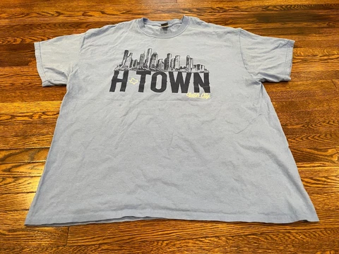 H-Town Clutch City Houston Rockets NBA Champions Blue Mens XL T-Shirt Texas Cover