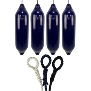 4 x HURRICANE Bootsfender: Navy PM06 - FREE SPLICED END 10MM ROPE - Bild 1 von 2