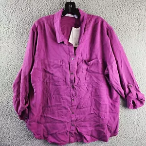 Calvin Klein Jeans Plus Trendy Utility Shirt Women's 1X Jam Button Front Closure - Picture 1 of 13