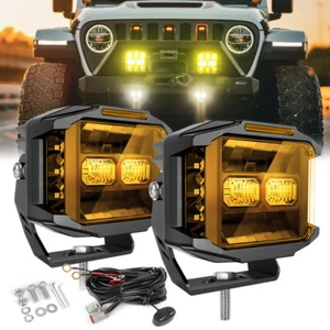 3" 4'' 5" Side Shooter LED Work Light Bar Cube Pods DRL Fog Driving Lamp ATV SUV - Picture 1 of 50