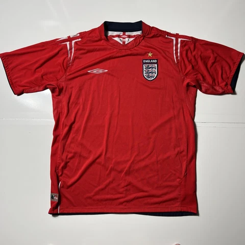 VINTAGE UMBRO ENGLAND NATIONAL TEAM LARGE L RED/AWAY JERSEY 2004/2006 Kit Shirt Cover