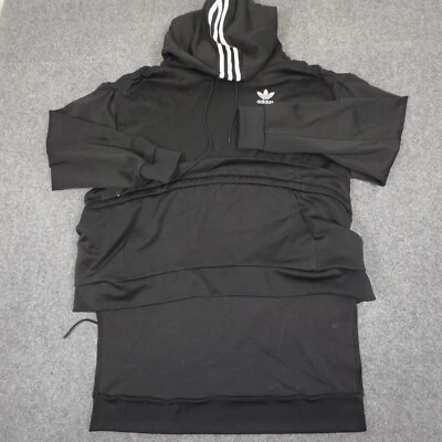 Adidas Jumper Womens 12 Black J Koo ruffle Long Sleeve Hoodie trefoil Size 12 - Image 1 of 4