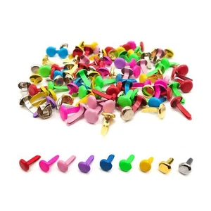 100pcs Split Pins Round Scrapbooking Brads Multicolor Paper Fastener Brads fo... - Picture 1 of 6