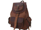 Vintage Genuine brown Leather Back Pack Rucksack Travel Bag For Men's and Womens