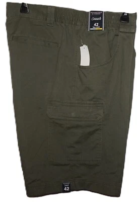 Roundtree Yorke Cargo Shorts Green TALL 42 Classic Fit Flat Front Elastic NWT - Image 1 of 3