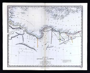 1866 SDUK Map - Ancient Libya - Tripoli Cyrenea Egypt Marmarita - North Africa - Picture 1 of 2