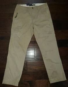NWT Polo Ralph Lauren Men's Distressed Patchwork Relaxed Fit Khaki Chino Pants - Picture 1 of 4