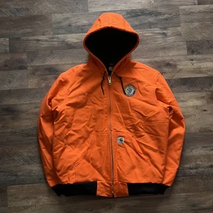Chaqueta Carhartt Para Hombre M Naranja Blaze J140 BLZ Con Capucha Cremallera Completa Hecha en EE. UU. - Imagen 1 de 7