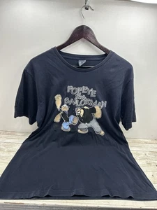 Popeye The Sailorman Herren T-Shirt Vintage Cartoon Navy Blau Herren UK Größe XL - Bild 1 von 4