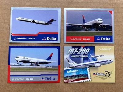 Delta Air Lines Aircraft Trading Cards # 2, 6, 8, 18 - Image 1 of 2