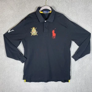 Polo Ralph Lauren Rugby Men’s LT Black Country Riders Jockey Club Big Pony - Picture 1 of 10