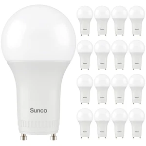 Sunco 16 Pack GU24 LED Bulb A19, 2 Prong Light Bulbs, 800 LM, 9W (60W Equival... - Picture 1 of 7
