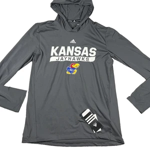 Adidas Herren M schwarz Kansas Jayhawks KU Basketball Kapuzen T-Shirt Neu mit Etikett - Bild 1 von 11