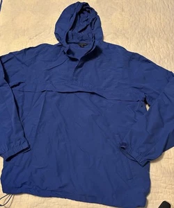 Lands' End Windbreaker Jacke Herren Large royalblau 1/4 Reißverschluss - Bild 1 von 6