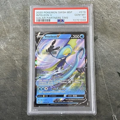 2020 Pokemon SWSH BSP Inteleon V Galar Partner Tins #016 PSA Gem Mint 10 English - Image 1 of 2