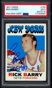 1971 Topps #170 Rick Barry HOF RC PSA 5 | 10 Auto DEAD CENTERED - Bild 1 von 2