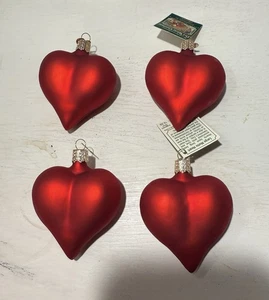 Old World Christmas OWC Large Matte Heart Vintage 2001 Valentines Ornament - Picture 1 of 4