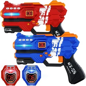 Lasertag Pistolen 2er Set Lasertag mit Digital LED Score Display Westen für Te... - Bild 1 von 7