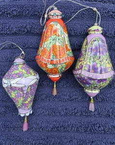 Bradford Editions Ära Louis Tiffany Erbstück 3er Set Weihnachtsschmuck.. - Bild 1 von 8