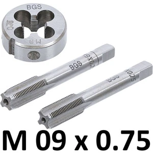 Kit de 2 tarauds à main & filière M9 x 0,75 pré-taraud | pas fin de 75 métrique - Picture 1 of 7