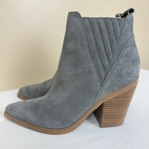 Botas al tobillo Marc Fisher para mujer Gadri Western punta gamuza gris talla 10M - Imagen 1 de 11