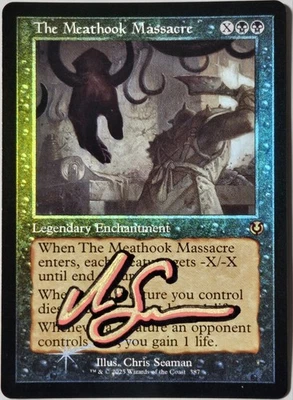 Foil THE MEATHOOK MASSACRE Chris Seaman SIGNED MTG Autograph Retro Old Frame RF - Image 1 of 2
