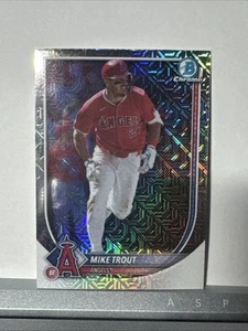 Mike Trout 2025 Bowman Chrome Mojo Refractor #1 Los Angeles Angels - Picture 1 of 10