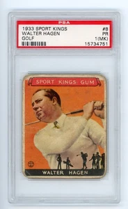 1933 Goudey Sport Kings WALTER HAGEN #8 Big League Gum GOLF PSA 1 MK - Picture 1 of 3