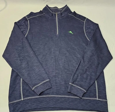 118$ NWT Tommy Bahama Tobago Bay Half‑Zip Sweatshirt Men’s XL Ocean Deep Sweater - Image 1 of 4