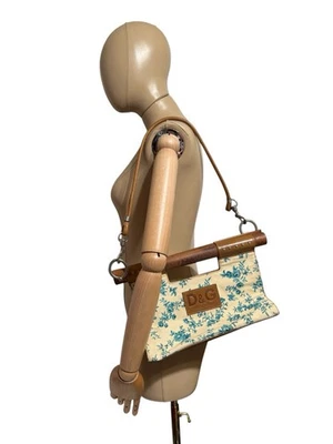 Vtg Dolce & Gabbana D&G Floral Print Wood Handle Bag - Image 1 of 4