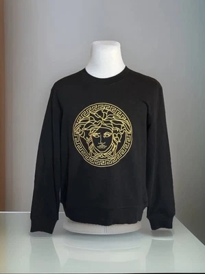 Sudadera Versace Medusa Bordada Algodón Negro 48 IT NUEVA CON ETIQUETAS $790 Foto 1 de 4