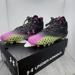 Under Armour Spotlight Clone 3.0 Black Purple Green Men's 11 Football Cleats - Picture 1 of 7