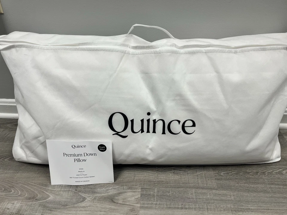 NWOT Quince White Duck Down Premium Pillow - King Medium - Image 1 of 4